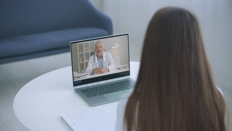 Doctor-video-conference-call-online-talking-for-follow-up-remotely-with-medical-coronavirus-result-at-home.-Online-healthcare-digital-technology-service-counselor-and-interview-app.